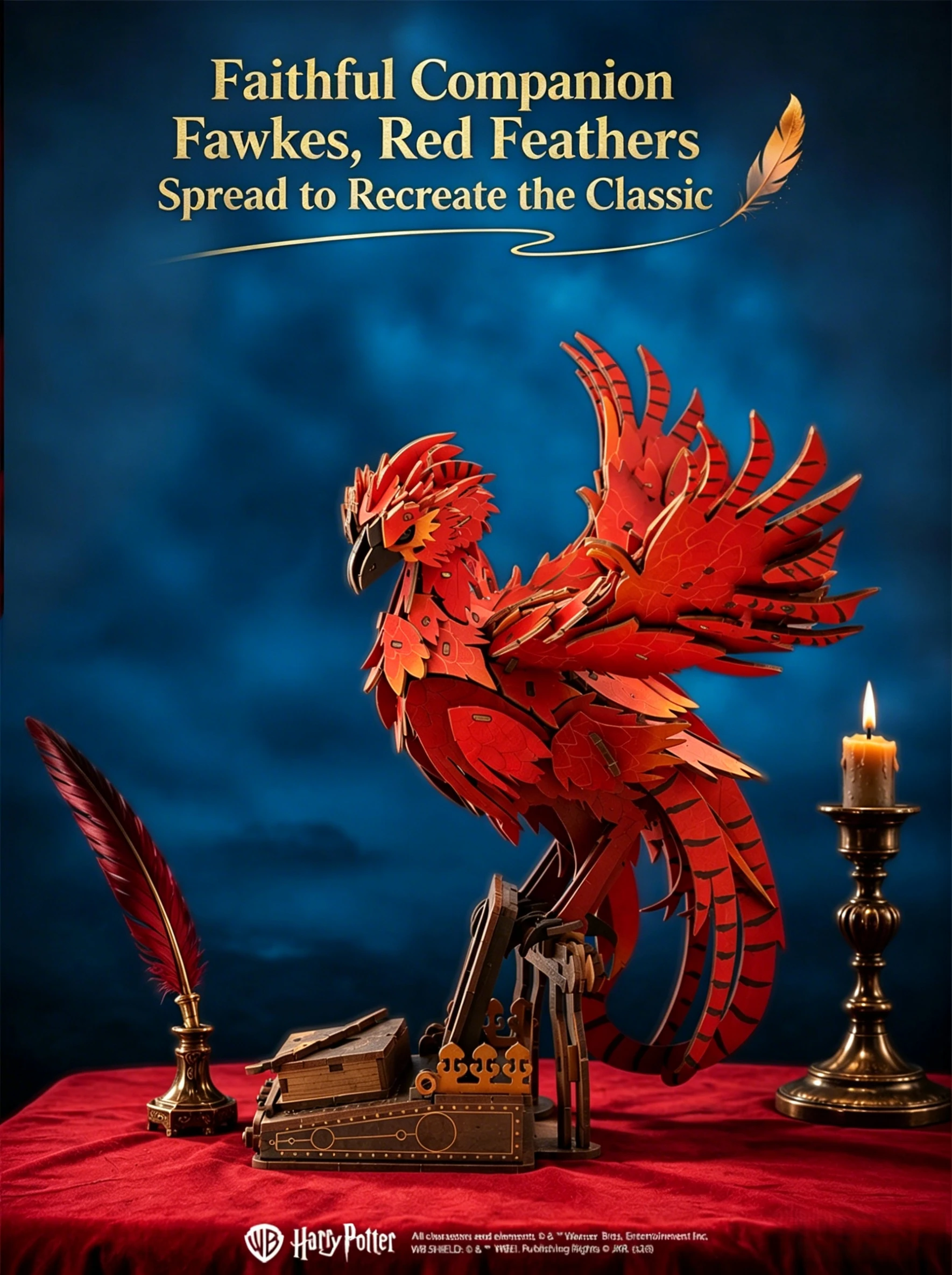 PUREMIND Fawkes Phoenix Building Block Set Harry Potter Magic World Animal Model DIY Assembly Desktop Accessories Holiday Gifts