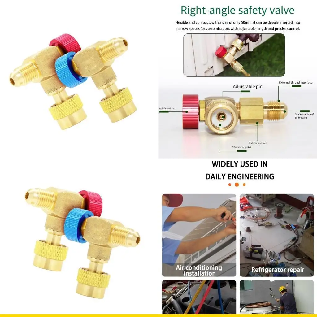 

SZCH Automotive for R22 32 R410A HVAC Service Valves 90 Degree Brass Fitting for Tight Spaces