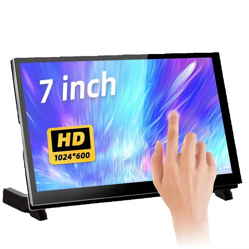 

Raspberry Pi 5 7 Inch Touch Screen IPS 1024x600 HD LCD HDMI Display for Raspberry Pi 4B 3B+ OPI 5 AIDA64 PC