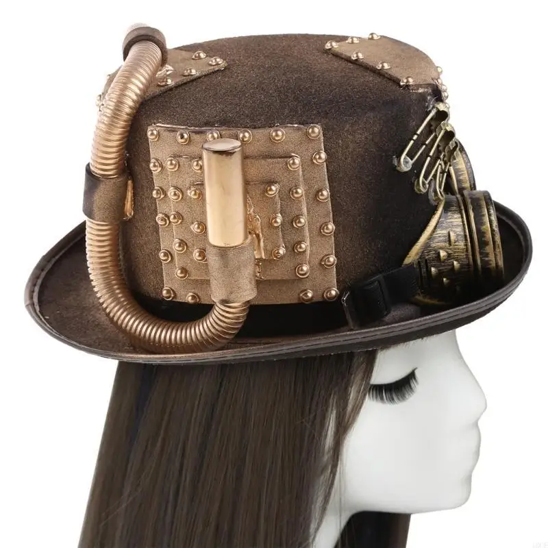 Steampunk Top Hat With Goggles For Men Gay top hat Bowler Top Hat