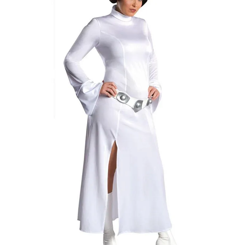 فستان تنكري أنيمي الأميرة ليا رداء حفلة الهالوين كرنفال البدلة للنساء البالغات زي تنكري sk;m1