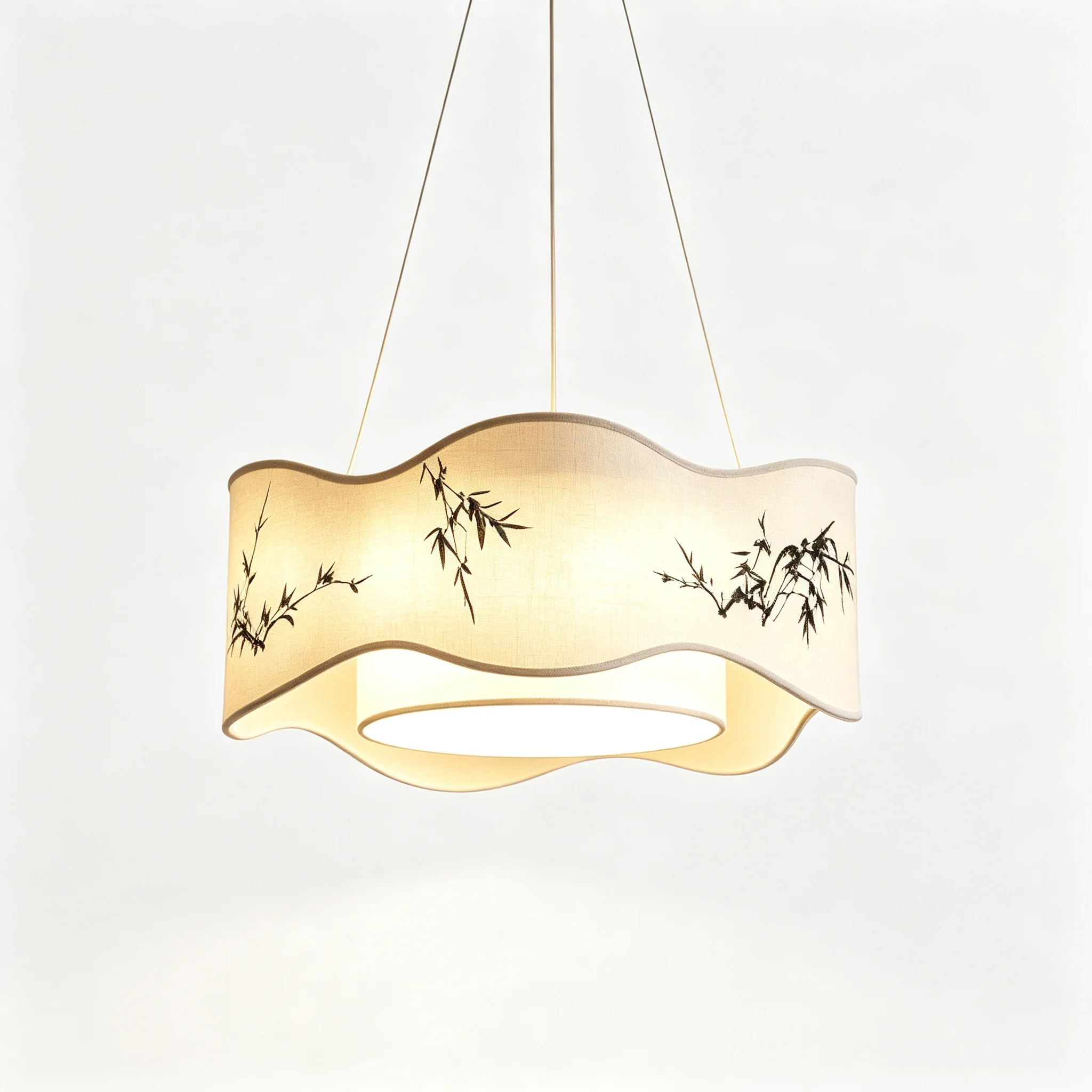China Style Cloth Art Pendant Lights Living Room Decor Dining Table Chandeliers Bedroom Hanging Lamps Hotel Commercial Lighting