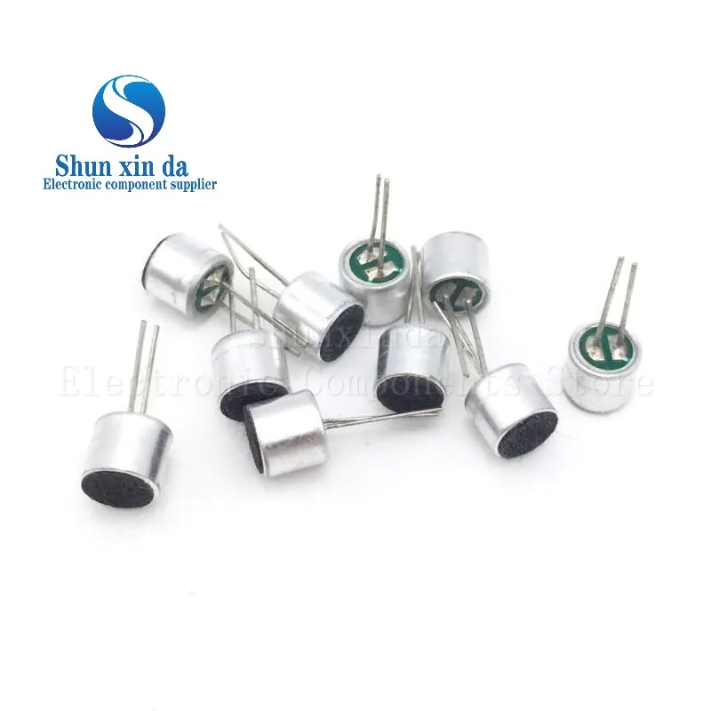 10PCS/Lot 9767 9*7MM microphone head with pin capacitive electret microphone pickup microphone sensitivity 50DB 9mmx7mm 9MM*7MM