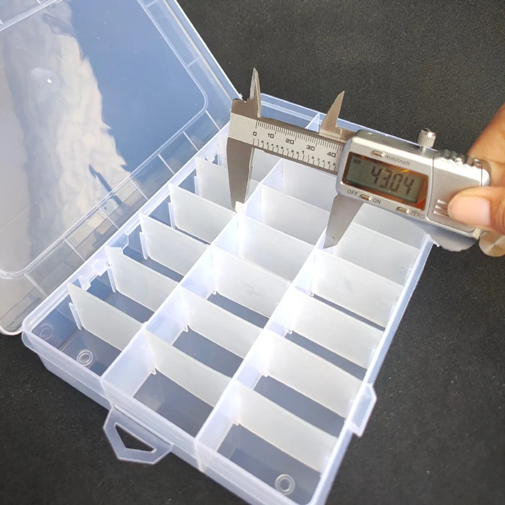 24 Slots Cells Colorful Portable Jewelry Tool Storage Box Container Ring Electronic Parts Screw Beads Organizer Plastic Case