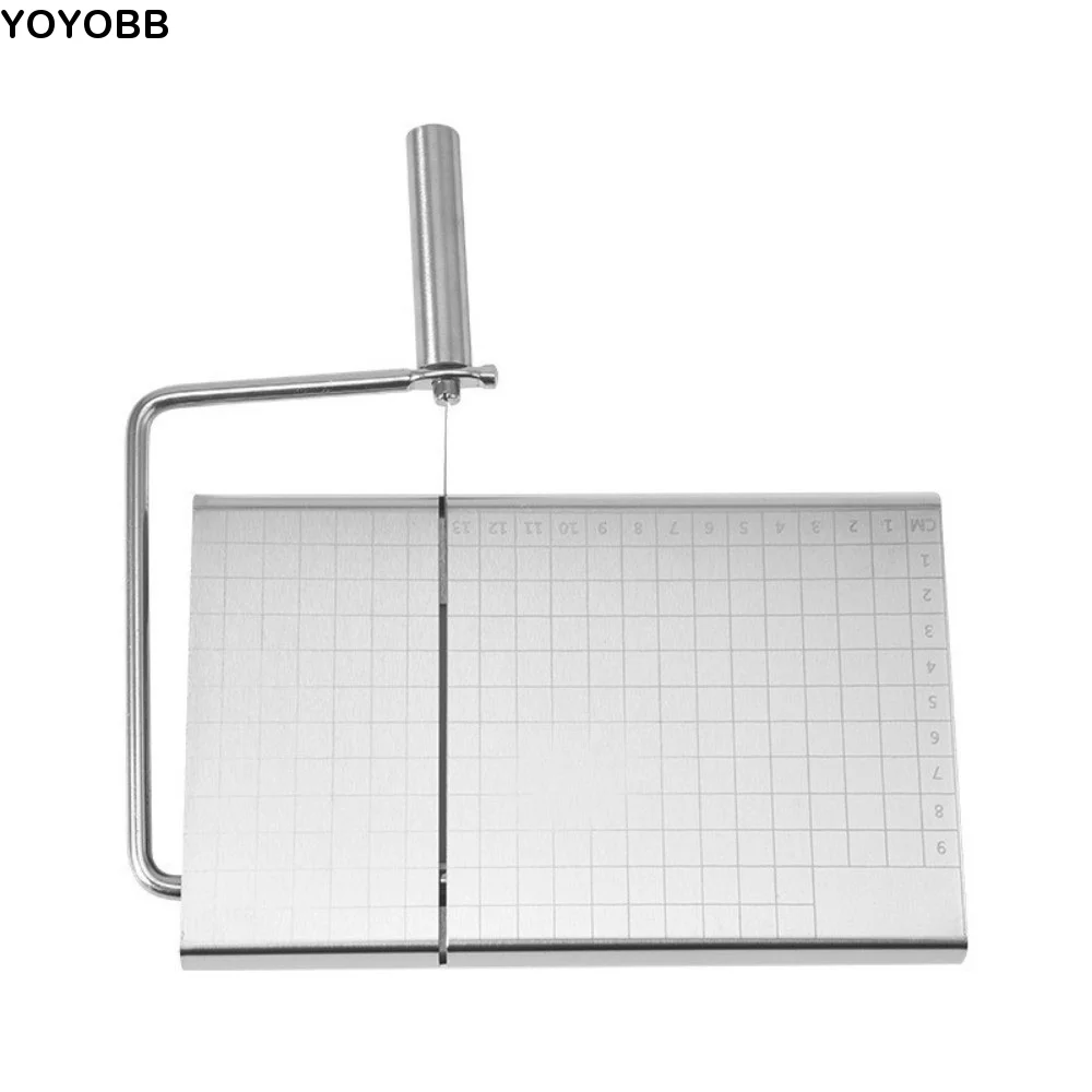 Stainless Steel Cheese Slicer Multifunctional Adjustable Butter Cutter Grid Measurement Precise Scale Chocolate Cutter