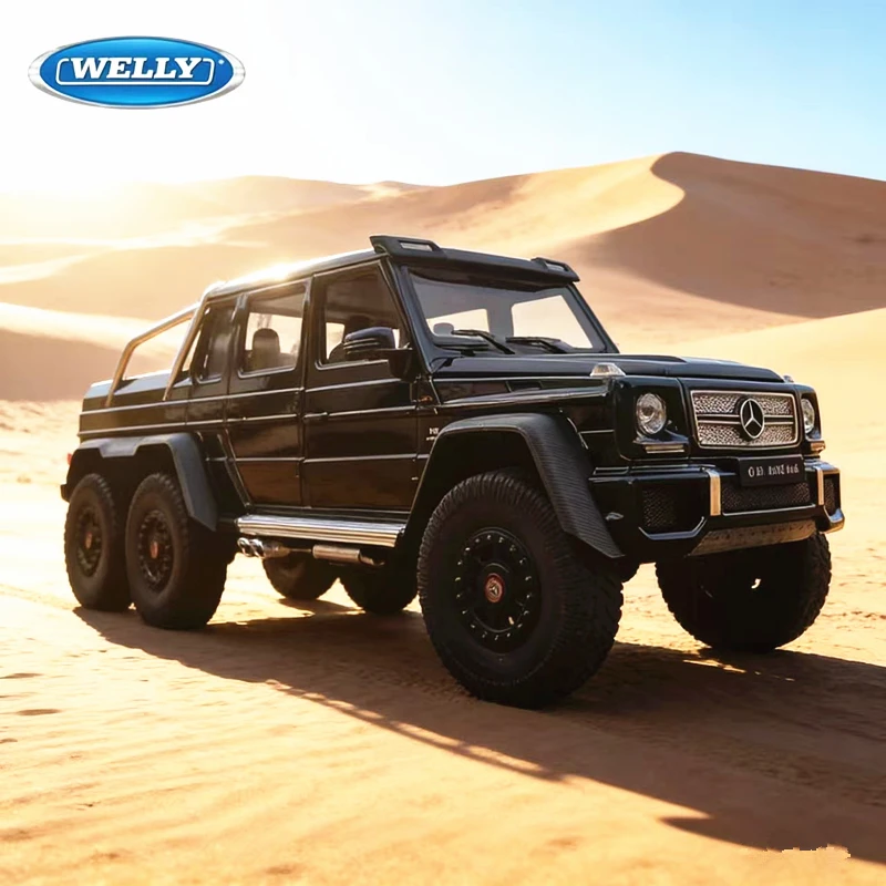 

New WELLY 1:24 Mercedes Benz G63 AMG 6X6 High Simulation Model Toy Car Metal Alloy Diecast Vehicles Collection Kid Ornament Gifs