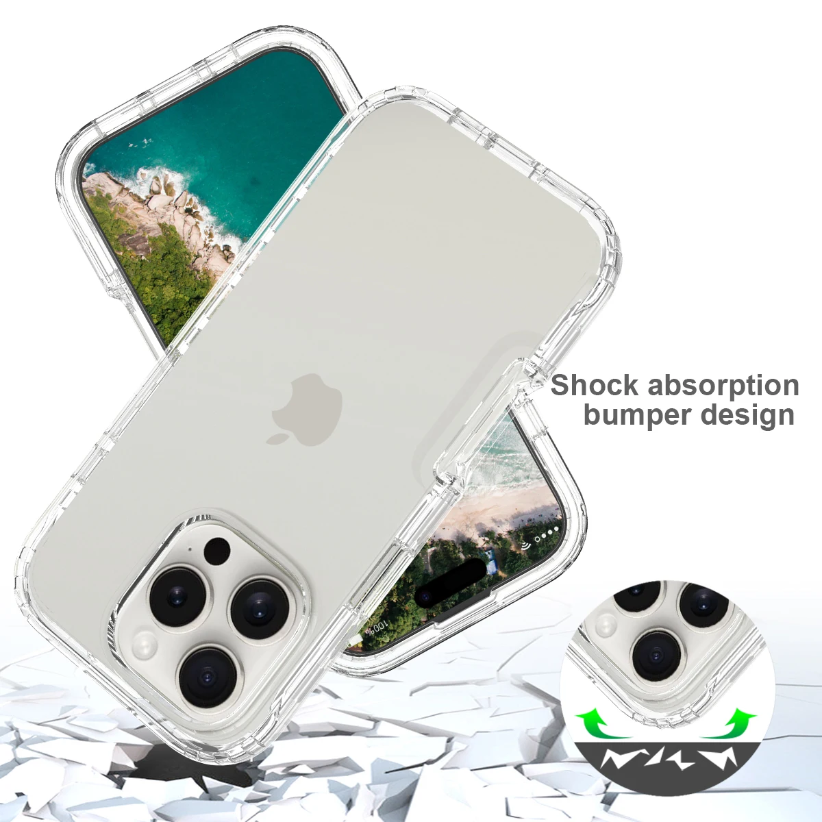 Full Coverage Case for iPhone 16 Pro Max iPhone16 16Plus 16Pro Funda Transparent TPU/PC 360 Degree Armor Shockproof Phone Cover