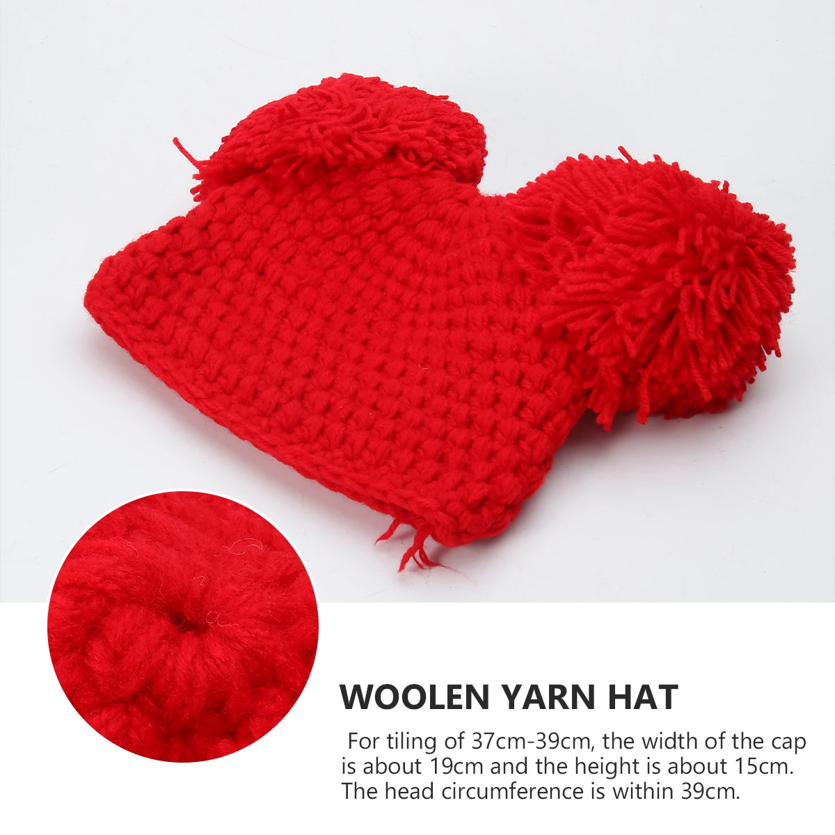 

Christmas Hat for Baby Kids Winter Hats Infant Santa Cap 3-6 Months Soft Woolen Yarn Warm Toddler Hat White Girl 37-39cm Head