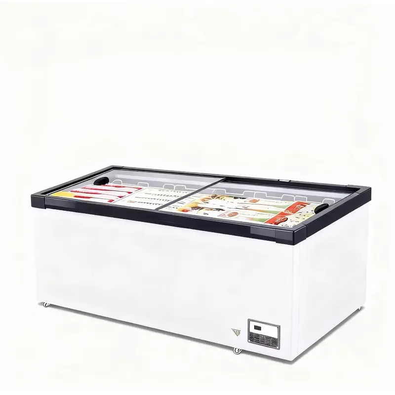 Commercial Supermarket Deep Island Freezer Open Display Refrigeration Equipment for Ice Cream Storage