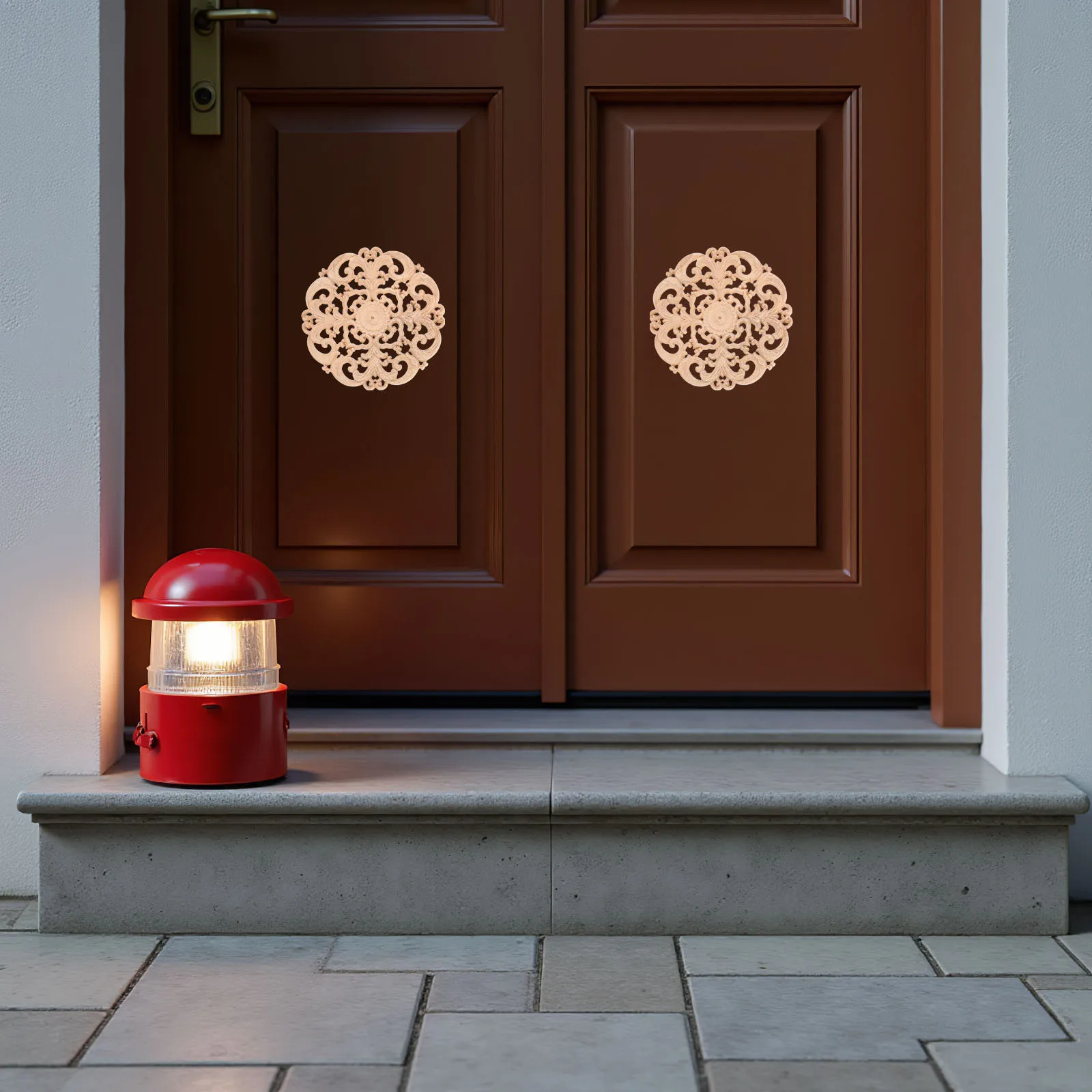 

2Pcs European Style Wood Carved Appliques Unfinished Round Decoration for Cabinet Furniture DIY Wood Carvings Decals