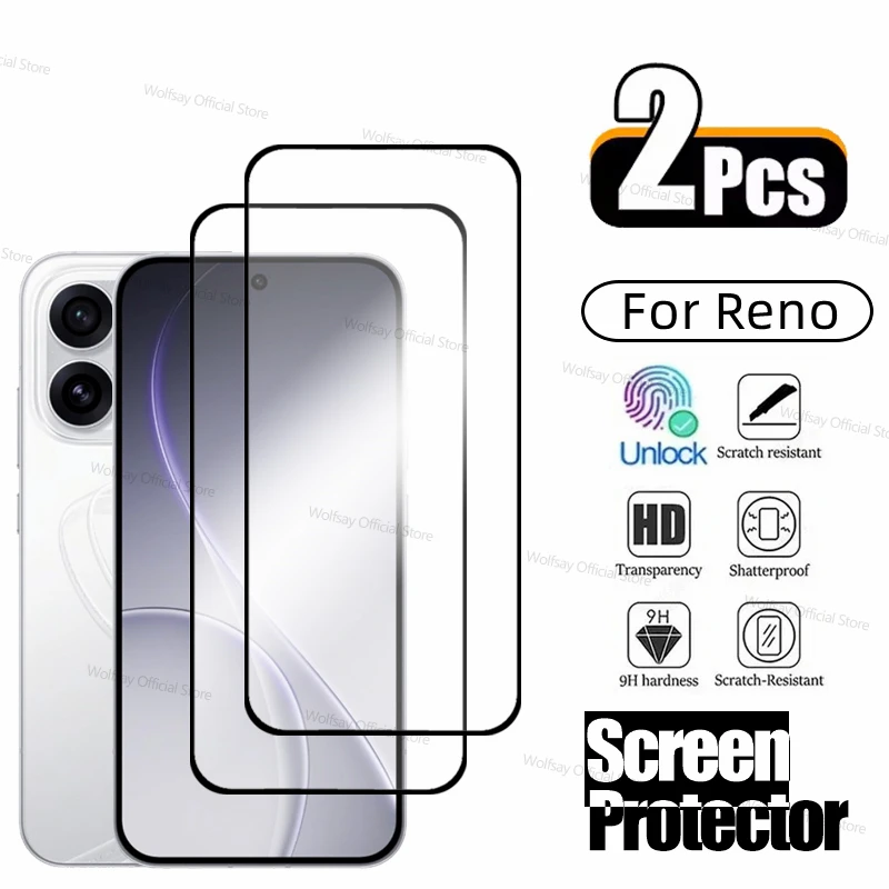 2-4 قطعة حامي الشاشة ل oppo Reno15 الصين الزجاج المقسى oppo Reno15 غطاء غراء كامل واقية الهاتف الزجاج ل oppo Reno15