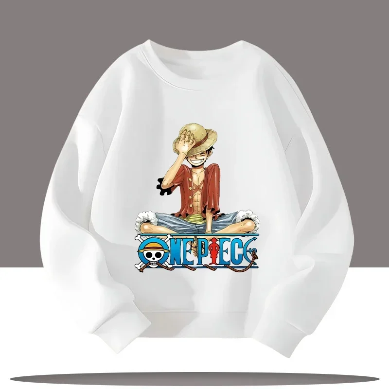 

One Piece Boy Hoodie for Children - Round Neck Sweatshirt - Spring/Autumn Jacket - Luffy Cartoon Print - Girls' Casual Watermark