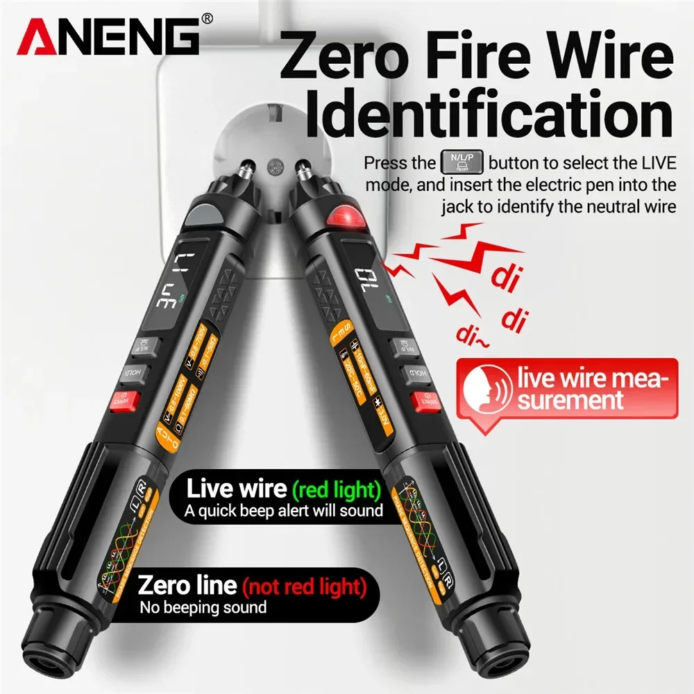 ANENG A3009 البث الصوتي الذكية المتعدد القلم 6000 التهم التيار المتناوب/تيار مستمر الجهد المقاومة ديود NCV التعريفي المهنية تستر #3