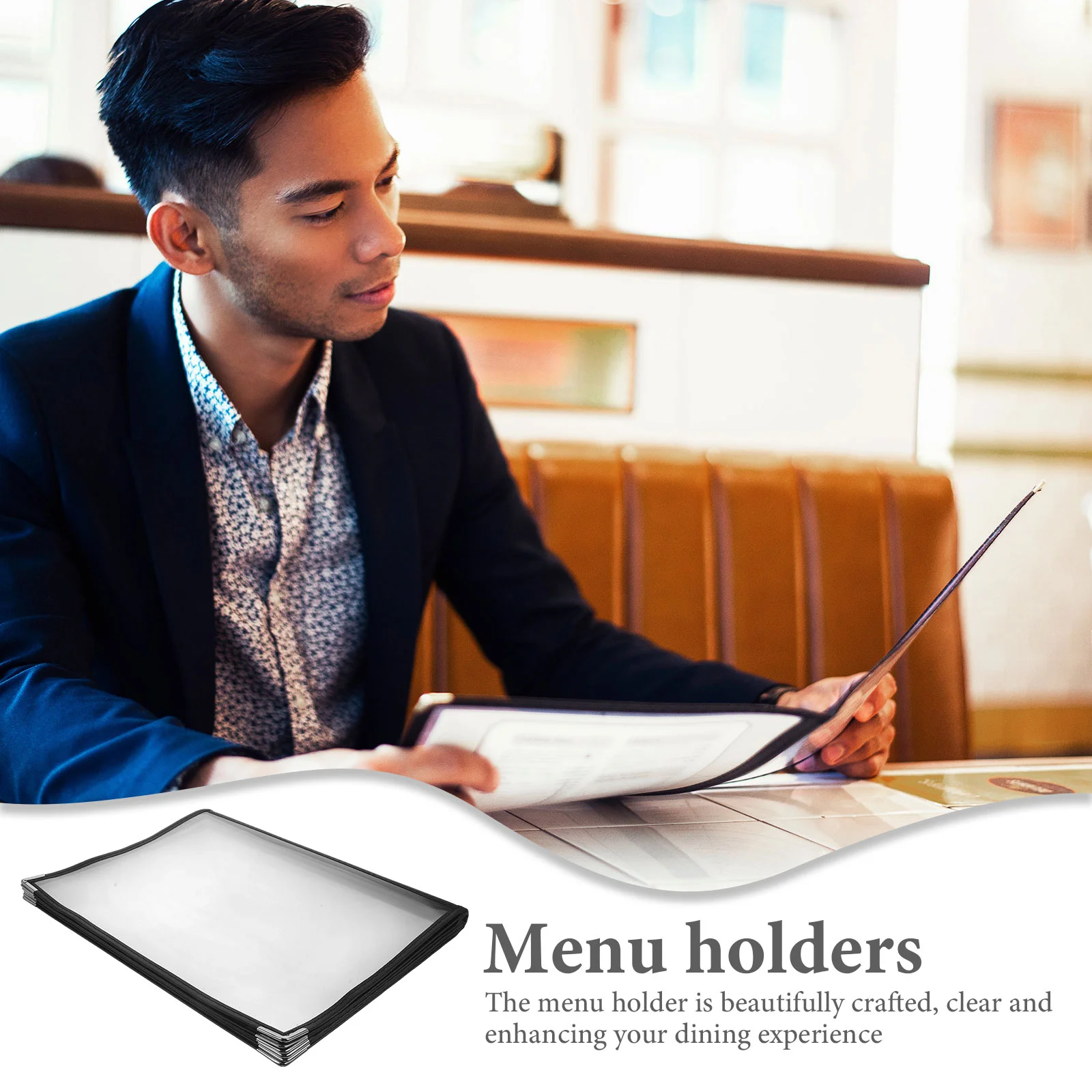 Menu Shelf Loose Leaf Recipe Book Man The Pvc Restaurant Holder Transparent Cover