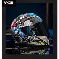 SOMAN New Motorcycle Full Helmet Noise Reduction Racing Helmet F1 Men's and Women's Adult Four-season FullHelmet withS2Earphones