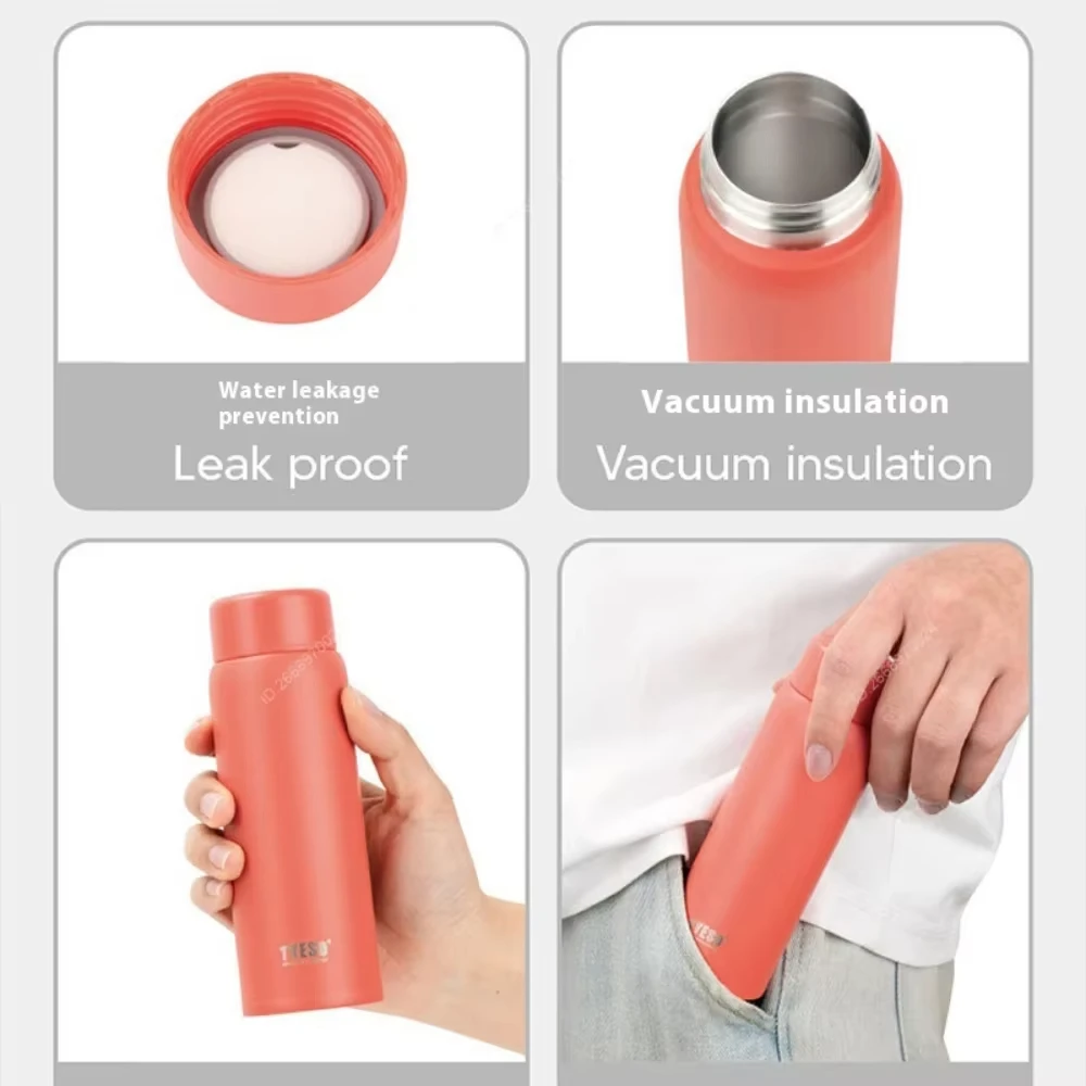 Tyeso 200ml Cute Thermose Compact Slim Design High Aesthetic Appeal Pocket Insulated Water Bottle Vacuum Perfect for Hydration