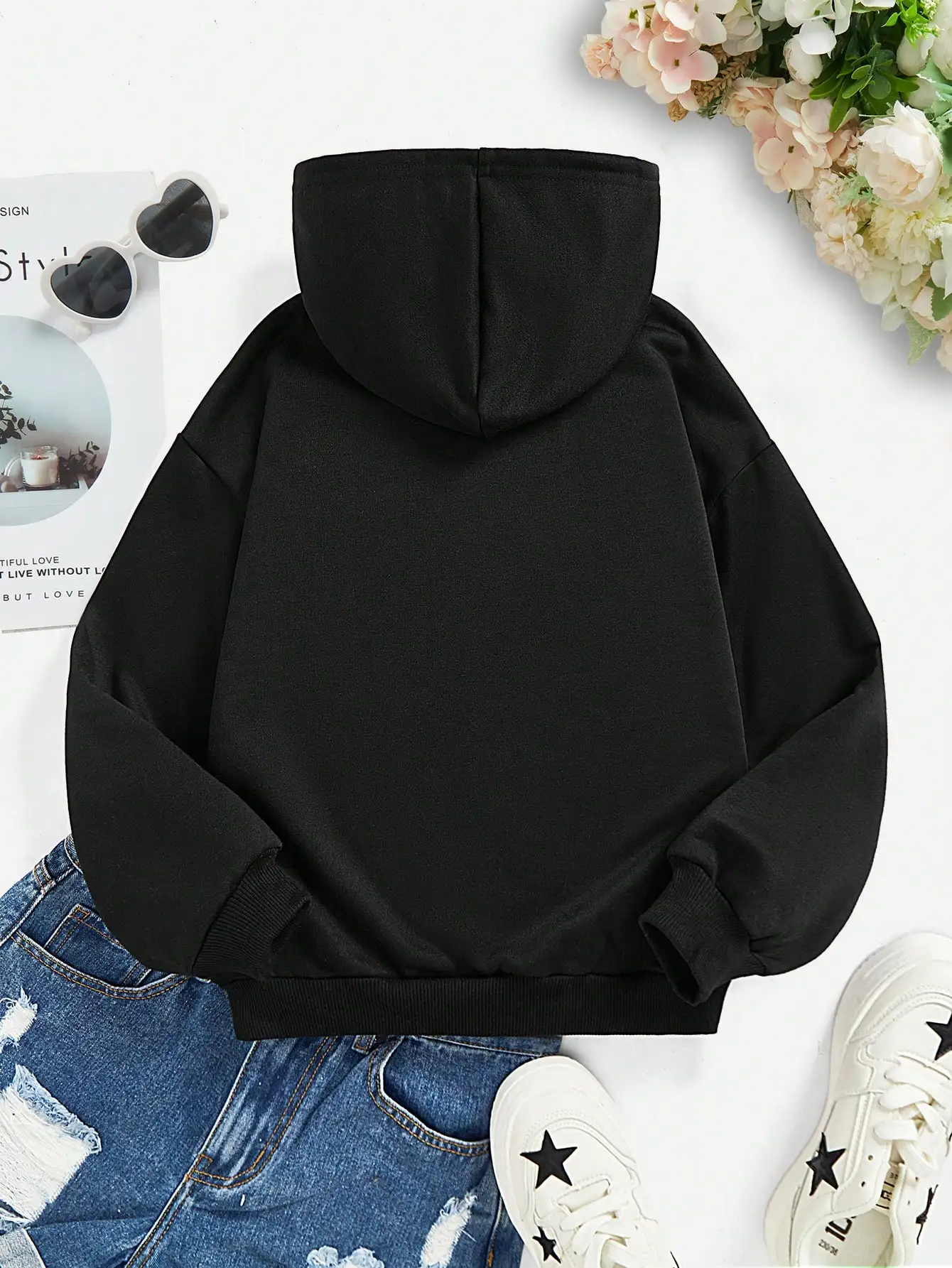 Tween Heart Print Children Hoodies Casual Comfortable Loose Long Sleeve Tops Sweatshirts Kids Cartoon Coat Autumn Winter Clothes