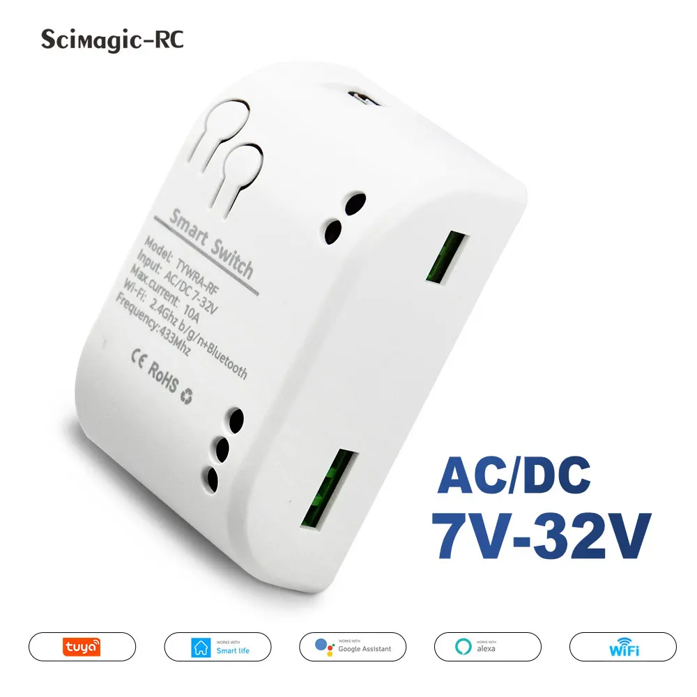 Tuya 10A MINI Wifi Switch DC/AC 12V 24V 220V 1/4-way Remote Control Timer Relay Automation For Smart Life With Alexa Google Home