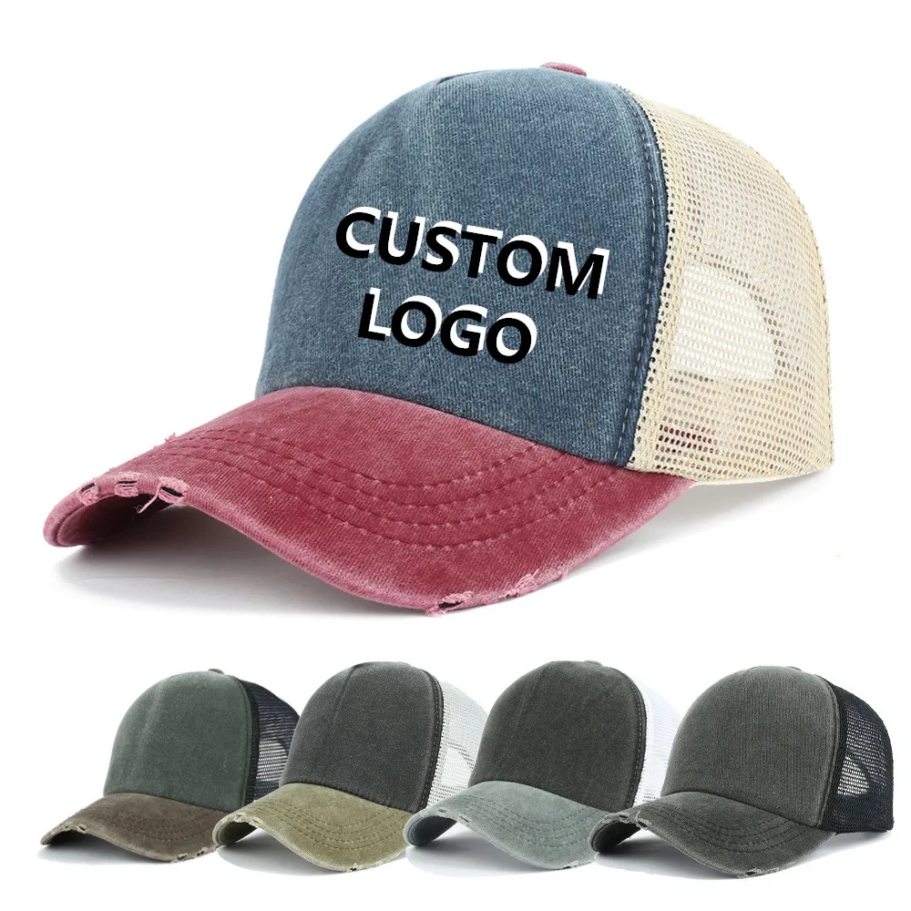 custom hat Adult mens patchwork trucker caps Baseball tennis sports golf fishing with your design logo Personalised gorras