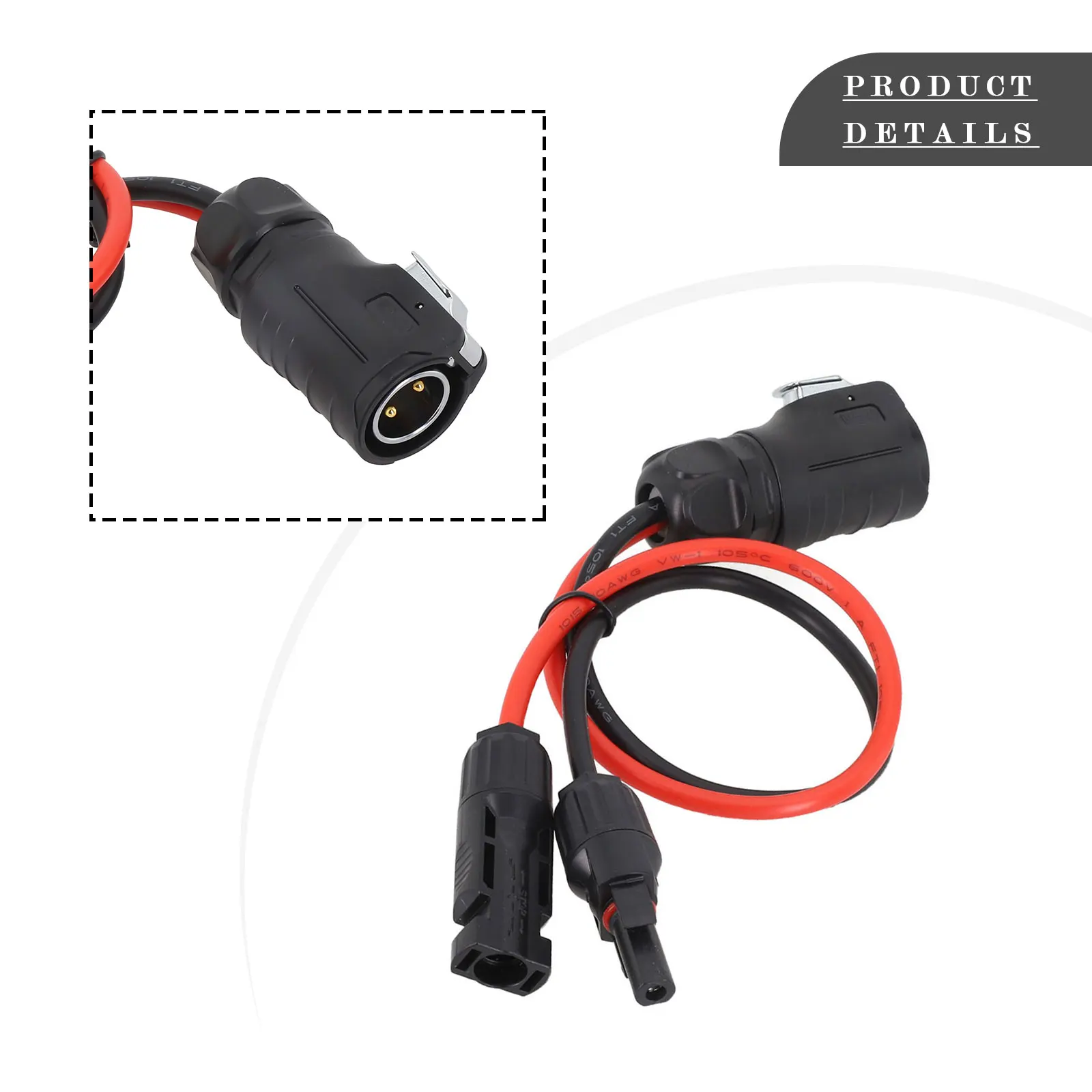 

10AWG 2 Pin Power Connector Adapter Cable for Hella Solar Panels 40cm Long Waterproof for Reliable Outdoor Use