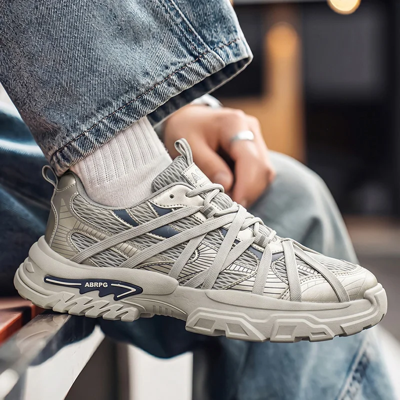 Men's casual sneakers spring summer soft-sole anti-slip breathable outdoor running shoes fashion Youth street sport walking shoe