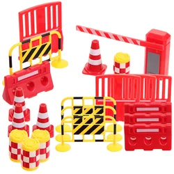 Traffic Sign Toy Parking Lot Road Block Model Signs for Kids Plastic Mini Cones