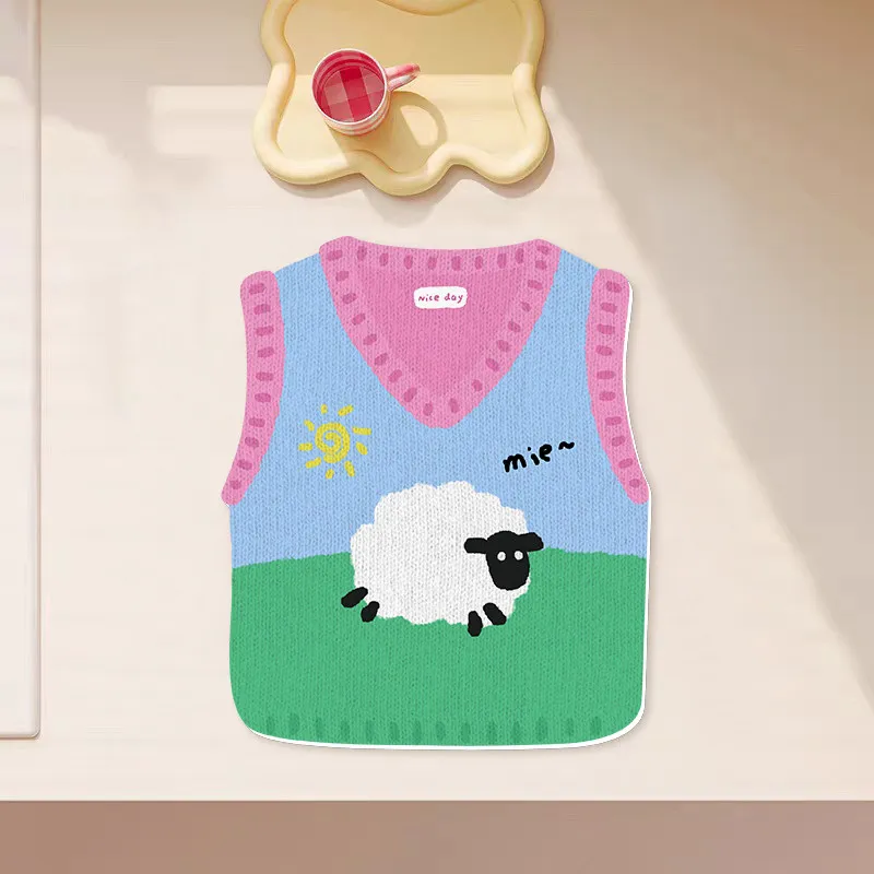 Cartoon Sweater Shaped Diatom Draining Mat Water Absorbent Non Slip Kitchen Counter Coffee Table Decor Placemat Kawaii Kitchen