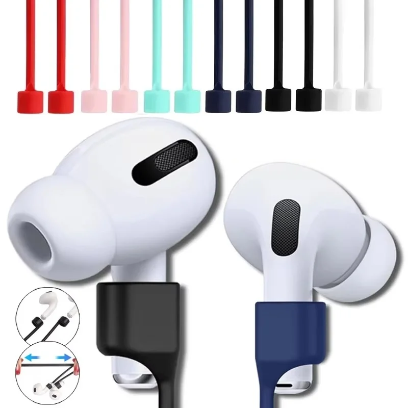 Universal Wireless Bluetooth Headphone Neck Strap Cord String For AirPods Pro 1 2 3 Magnetic Anti-Lost Silicone Earphones Rope