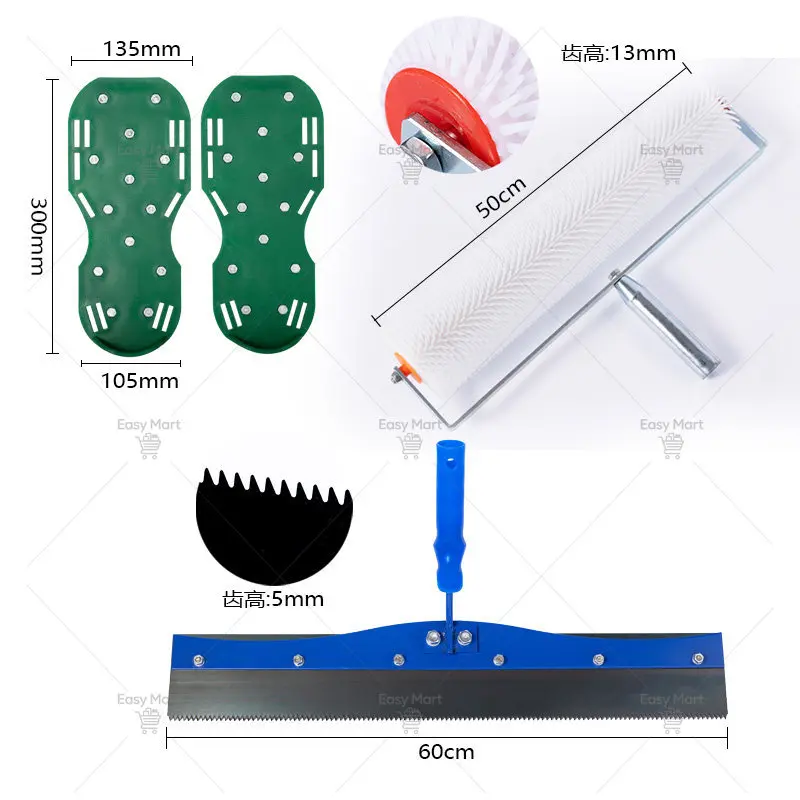 Floor Kit with Spike Shoes & Roller for Smooth Cement Coating