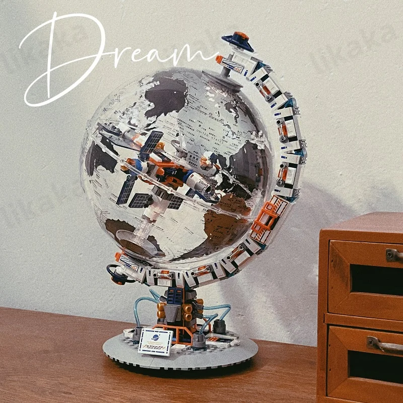 

MOC Light Terrestrial Globe Building Blocks City 360 Degree Rotation Globe Blocks Toys for Boys Girls Gifts DIY Educational Toy