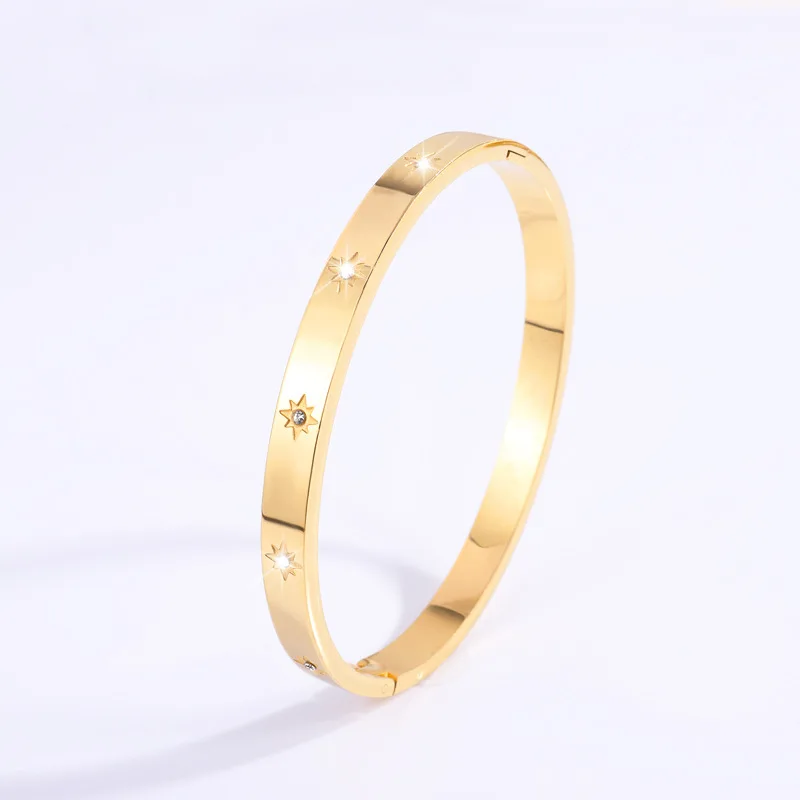 Eight Star Titanium Steel Bracelet Female High-grade Real Gold Electroplating Does Fashion Light Luxury Xiyin Explosive Bracelet