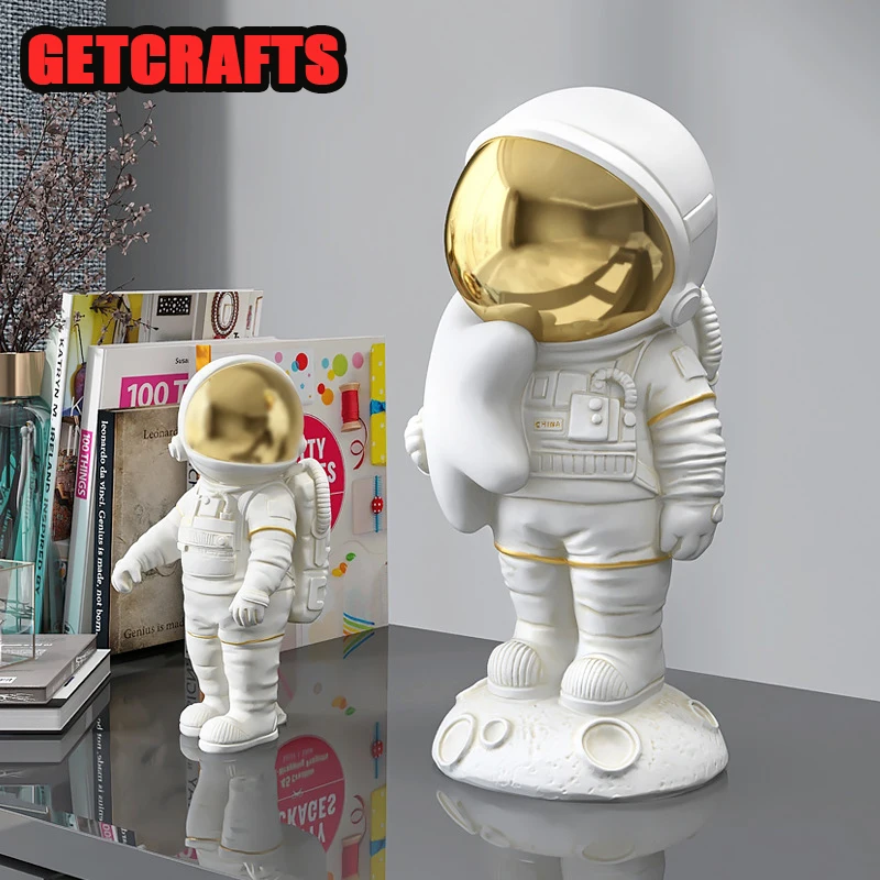 

GETCRAFTS Nordic Home Decor Astronaut Statues Office Cartoon Figurine Living Room Resin Spaceman Sculpture Modern Desk Art Gifts