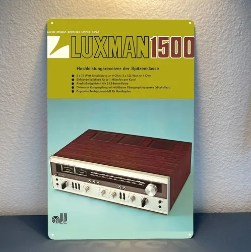 Luxman 1500 Amplifier Vintage Stereo Audiophile Hi-Fi Metal Poster -20x30cm Sign  