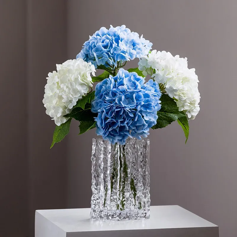 Hydrangea Artificial Flowers Real Touch for DIY and Wedding Bridal Bouquet Large Blue Artificial Hydrangea Home Decoration