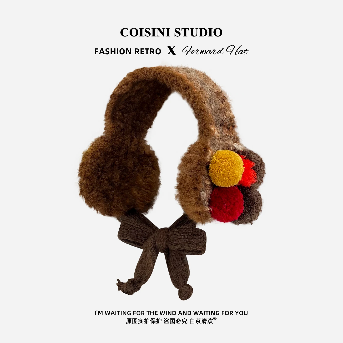 

2025 New Autumn and Winter Rainbow Color Ball Warm Earmuffs Women Korean Fuzzy Lamb Wool Ear Protection Headband, Ear Cover.