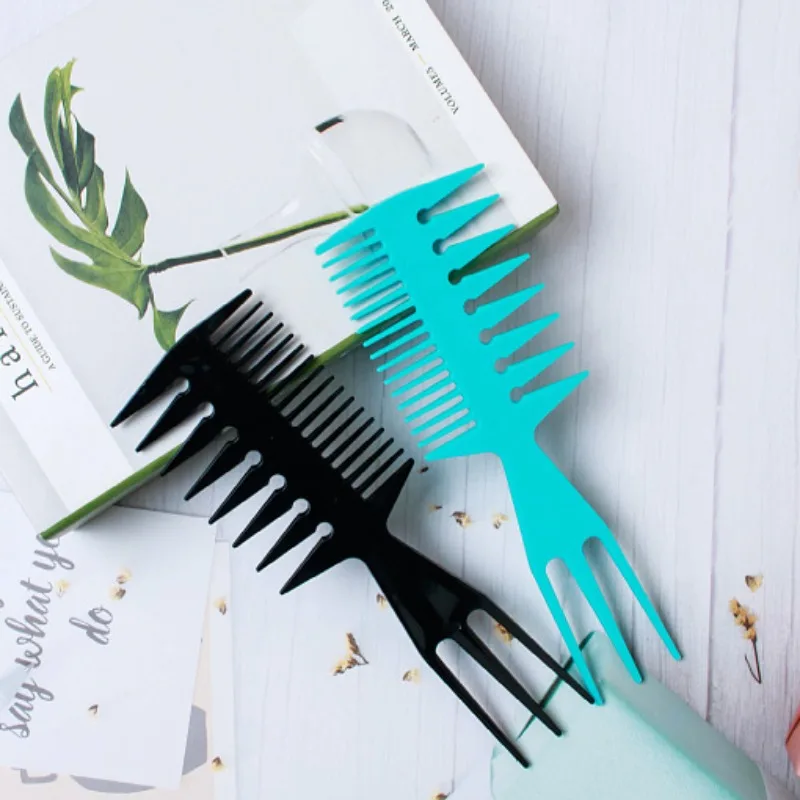 

Professional Double Side Tooth Combs Fish Bone Shape Hair Brush Barber Hair Dyeing Cutting Coloring Brush Man Hairstyling Tool