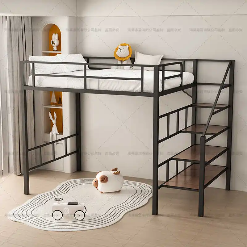 Modern simple thickened wrought iron elevated  on the  under the table apartment upper bed duplex loft second floor