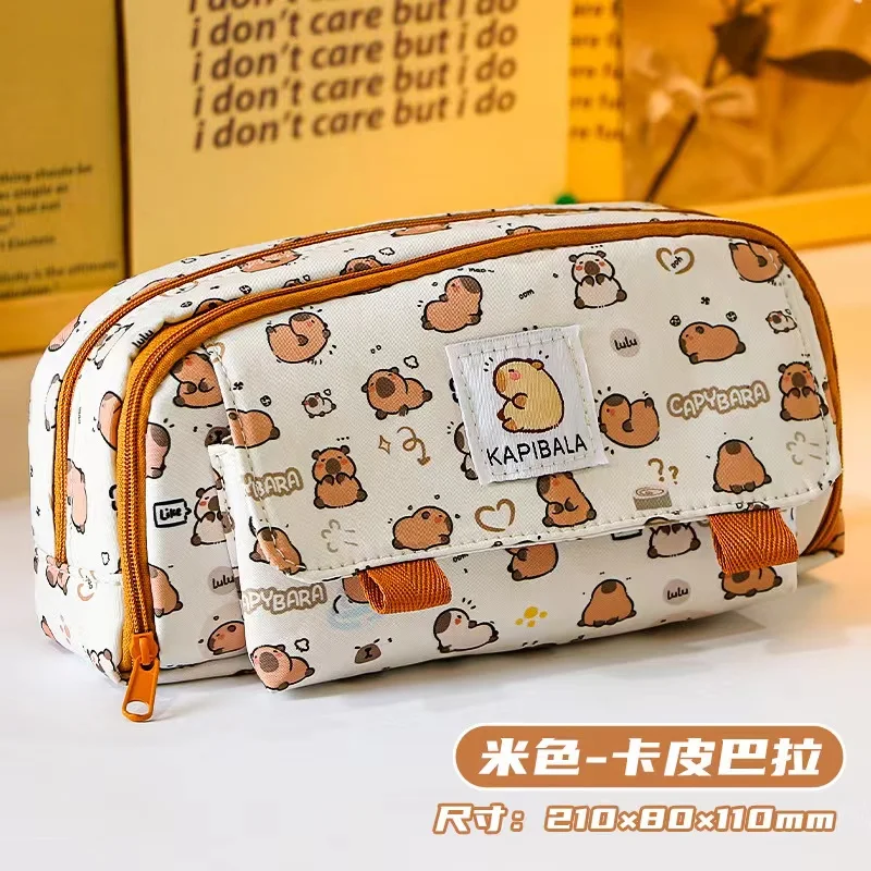 Capybara Kawaii Pencil Cases Large Capacity Pencil Bag Pouch Holder Box for Girls Office Student Stationery School Supplies