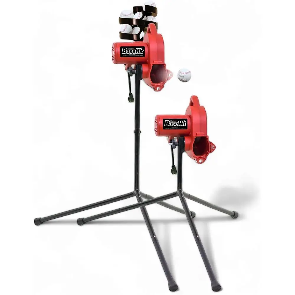 

Heater Sports Base Hit Lite Adjustable Baseball Pitching hine – 45 MPH Pitching Speed, Includes Automatic Ball eeder, Extremely