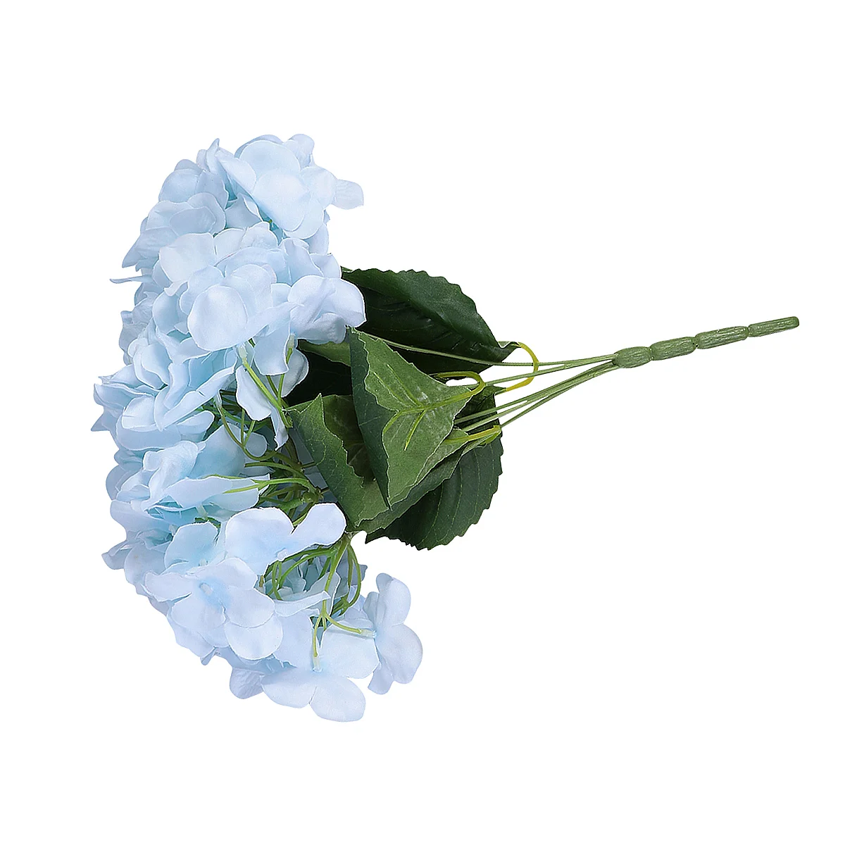 Hydrangea Silk Flowers Heads Artificial Decor Life-Like Ornament Bride Bouquets for Wedding Blue Cloth