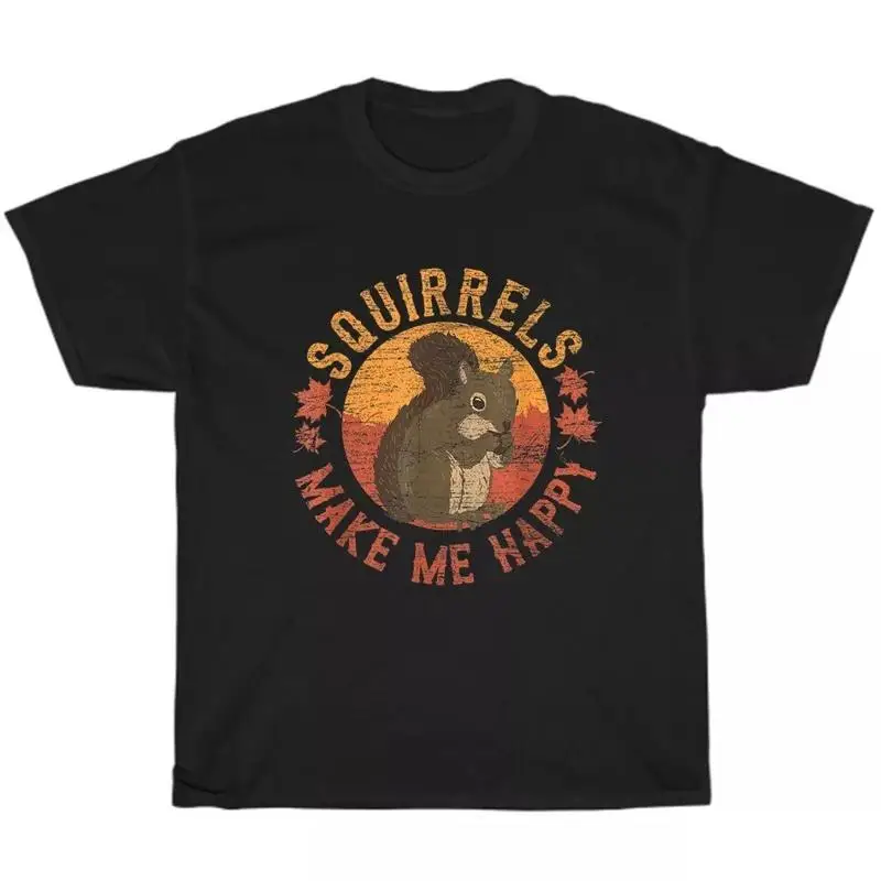

Винтажная футболка Squirrels Make Me Happy с изображением белки и любителей животных