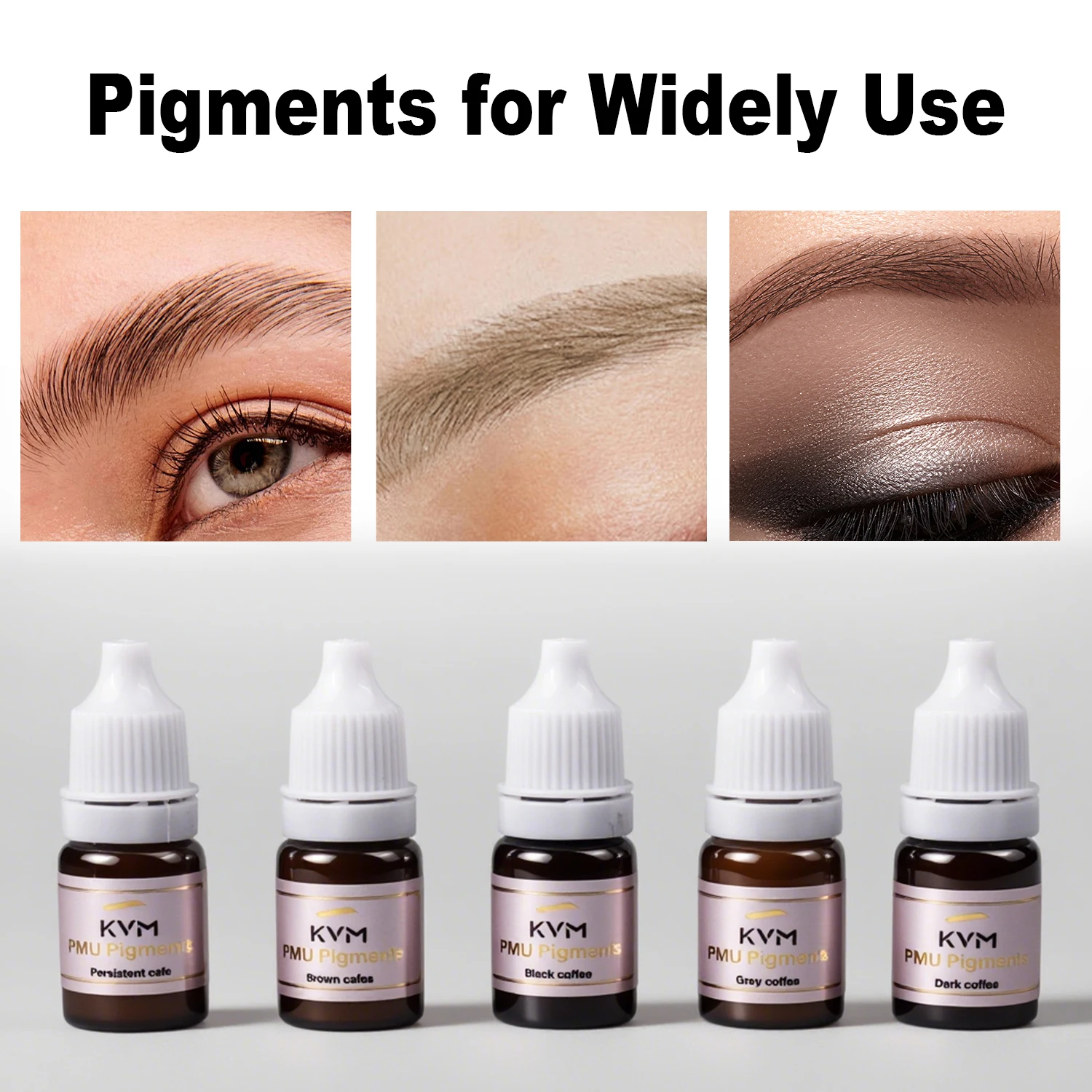 KVM 5 Colors 5ML Eyebrow Tattoo Ink Professional Pigment Microblading Paint Ink for Semi Permanent Makeup Tattoo Art Supplies