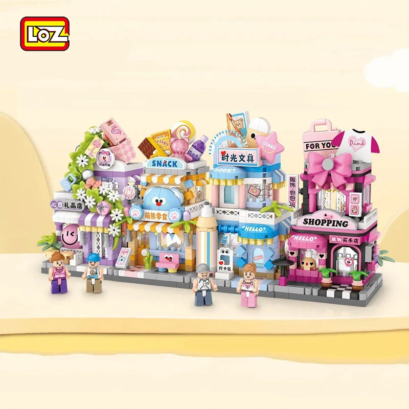 New LOZ Building Block Creative MINI Cute Snack Shop Street View Building Assemble Decoration Model Children's Toys Girl's Gift