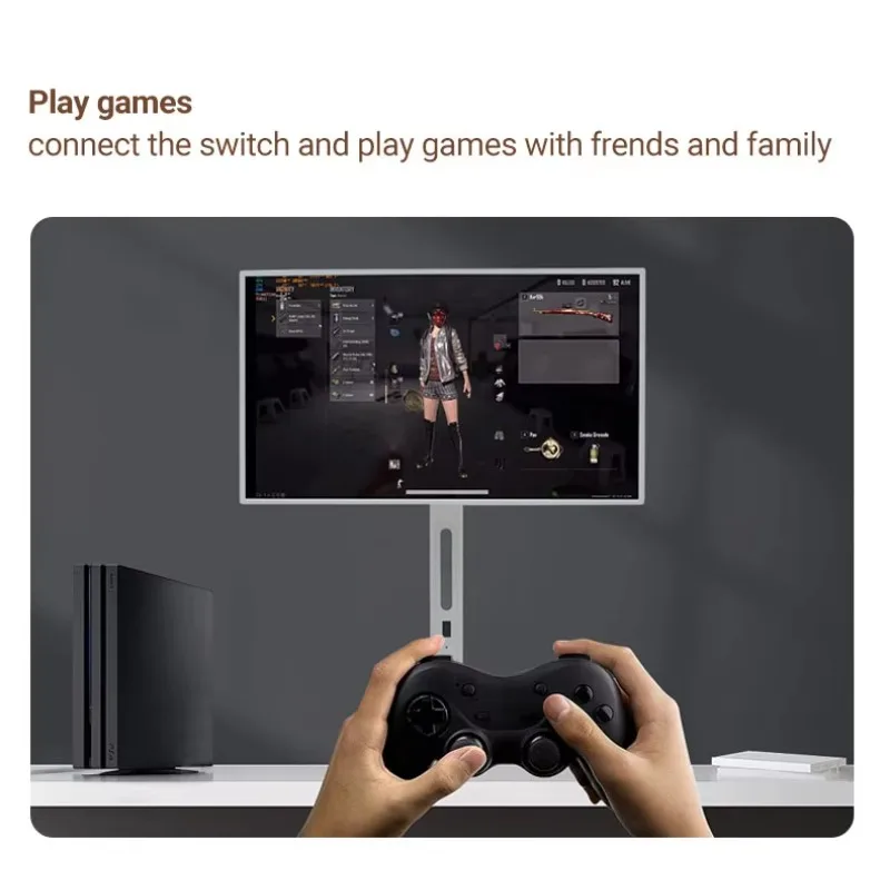 

23.8 Inch Portable Rotating Wireless 4+64GB Interactive Display Touch Screen Moving Floor Standing Smart TV s