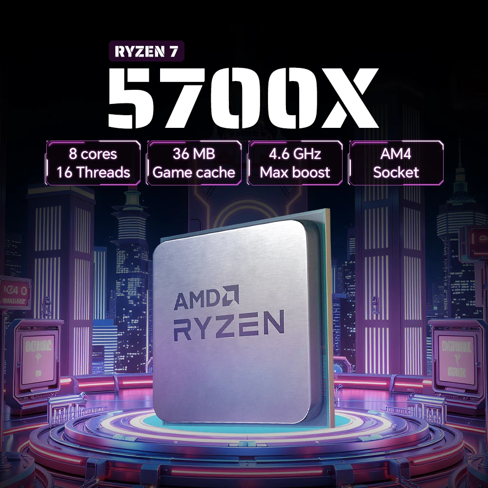 AMD Ryzen 7 5700X 8 núcleos 16 hilos NUEVO DDR4 7NM Socket AM4 3,4 GHz L3 = 32M Procesador 65W R7 5700X pero sin ventilador