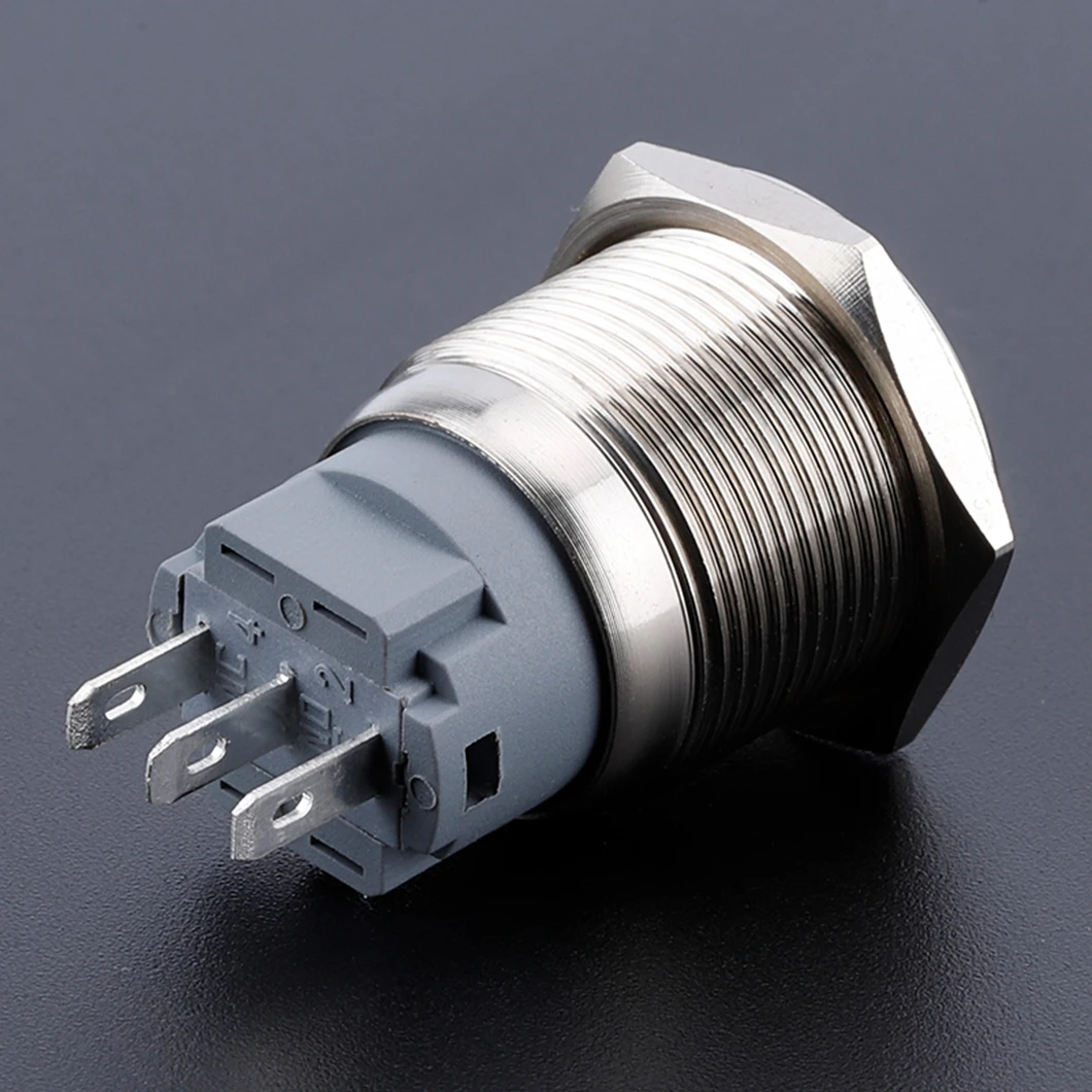 ABILKEEN 22MM 15A Large Current Load Metal Push Button Switch 1NO1NC Momentary/Latching Power Push Button with 3Pin Terminal