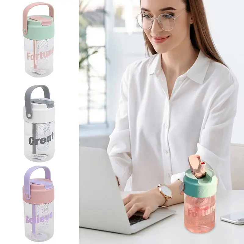 Drinking Bottle Sports Drinking Bottle With Tea Strainer Large Capacity Straw Water Cup Water Bottle With Carrying Loop For
