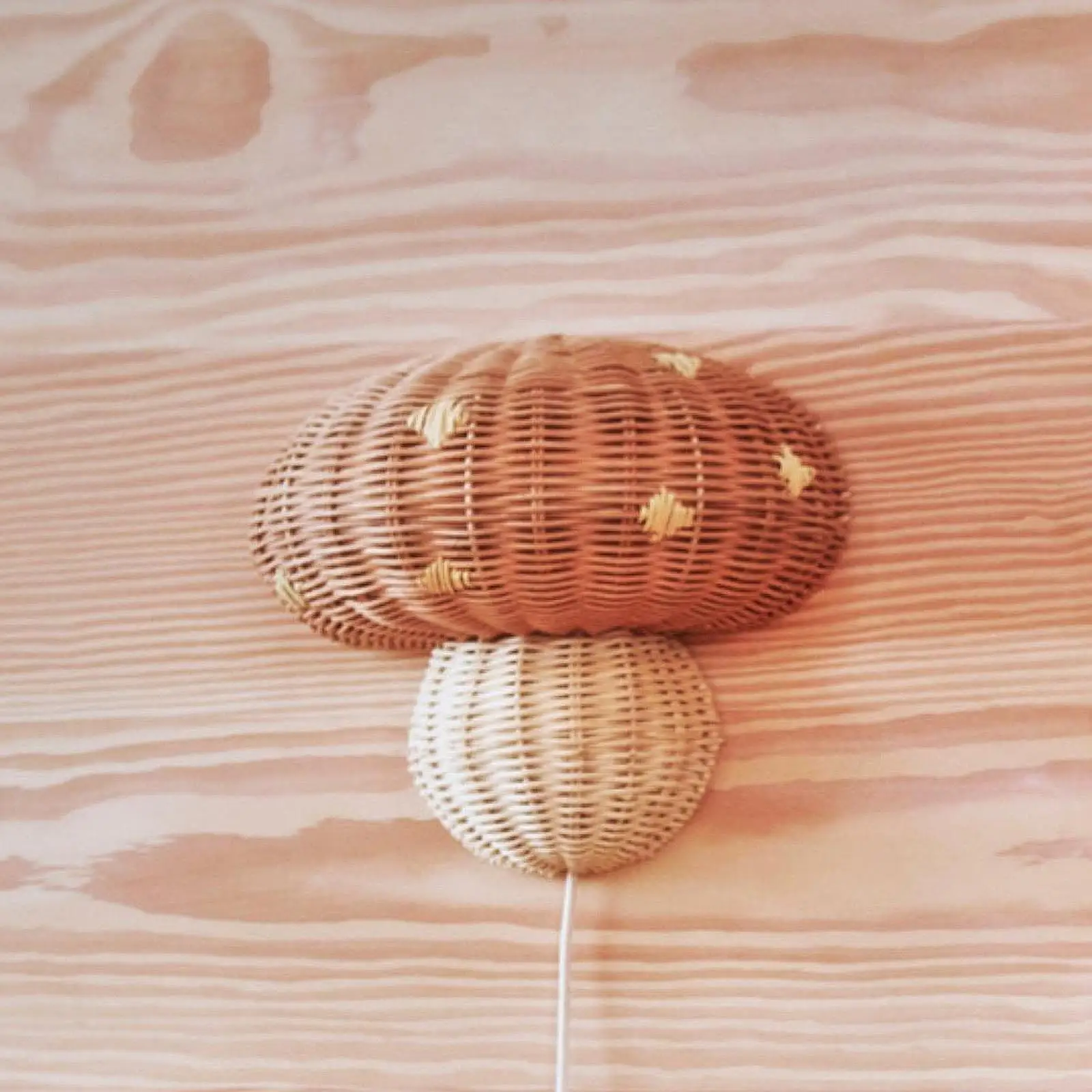 

Handwoven Lampshade Mushroom Shaped Boho Wall Light Shade Light Fixture Shade for Dining Room Farmhouse Bedrooms Kids Room Decor