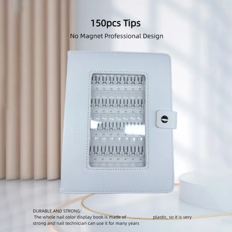 A73U 150-Color Nail Art Display Book - Non-Magnetic Removable Swatch Palette For Salon Use