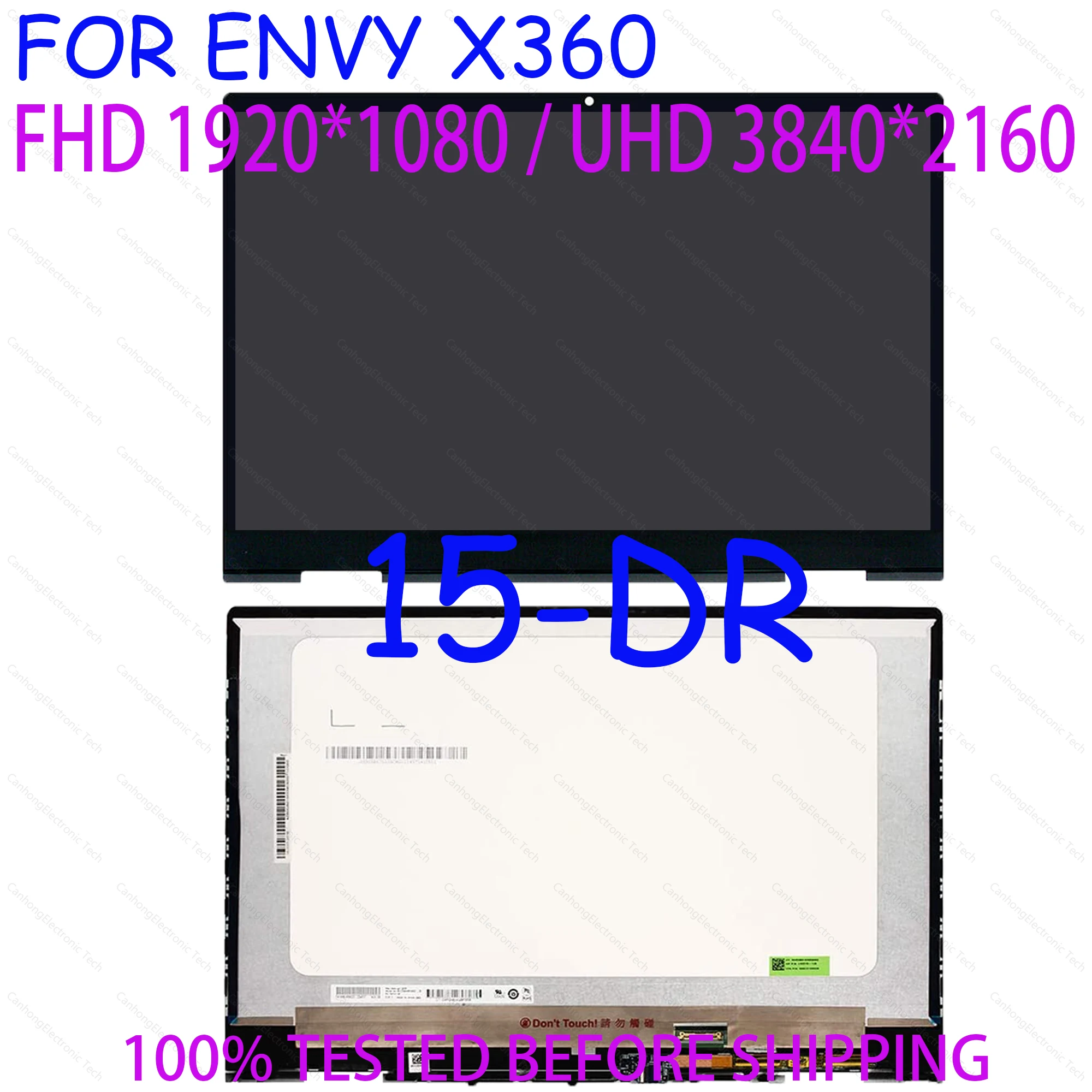 

15.6" FHD UHD LCD Screen Touch Digitizer Assembly For HP ENVY X360 15-DR 15M-DR 15T-DR100 15-dr0004u 15-dr0007tx 15-dr0002no